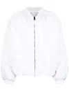 Forte Forte Padded Nylon Bomber Knitted Edges Jacket In Frangipani In White