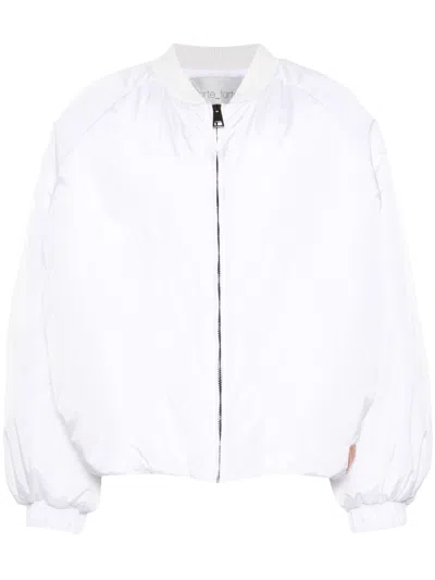Forte Forte Logo-patch Padded Bomber Jacket In White
