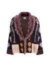 Forte Forte Fringed-trim Geometric-pattern Cardigan In Multi