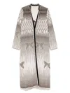 Forte Forte Textured Longline Coat Featuring Side Slits In Multi