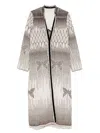 Forte Forte Textured Longline Coat Featuring Side Slits In White