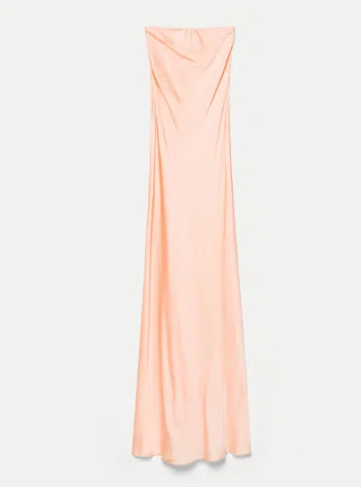 Forte Forte Long Dress In Envers Satin In Orange