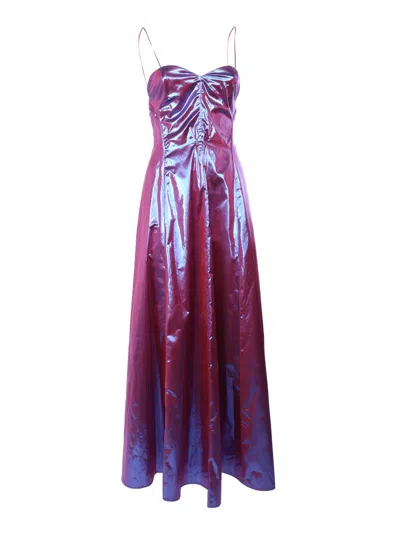 Forte Forte Long Metallic Dress In Purple