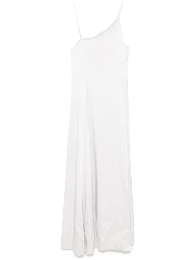 FORTE FORTE LONG 'MY DRESS' SATIN ASYMMETRIC GOWN IN SATIN