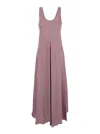 FORTE FORTE LONG PINK DRESS WITH U NECK IN FABRIC WOMAN