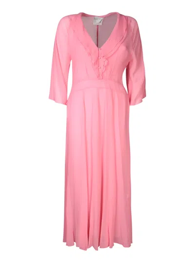 Forte Forte Flared Crinkled Maxi Dress In Pink