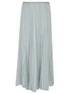 Forte Forte Pleated Maxi Sarong Skirt In Lightweight Fabric In Blue