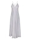 Forte Forte A-line Silver Silk Maxi Dress With Spaghetti Strap