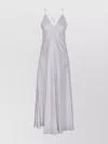 Forte Forte A-line Silver Silk Maxi Dress With Spaghetti Strap