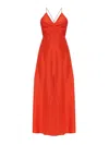 Forte Forte Flowing Silk Maxi Dress With Spaghetti Straps In Orange
