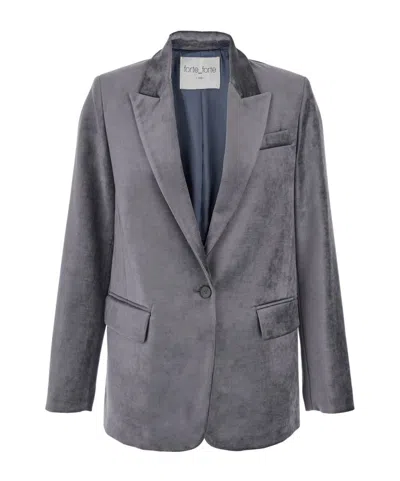 Forte Forte Long Sleeve Blazer In Gray