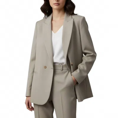 Forte Forte Long Sleeve Blazer Jacket In Sand In Gray