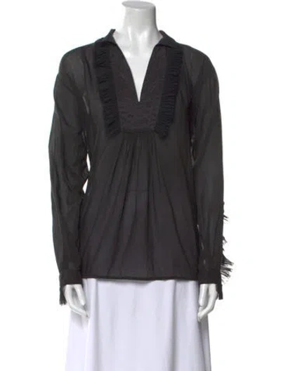 Pre-owned Forte Forte Long Sleeve Blouse In Black