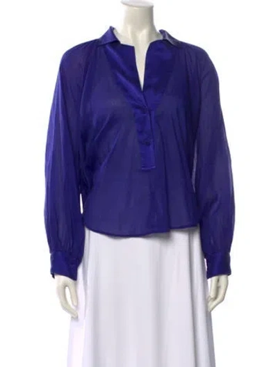 Pre-owned Forte Forte Long Sleeve Blouse In Blue
