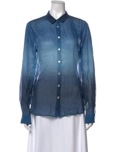 Pre-owned Forte Forte Long Sleeve Blouse In Blue