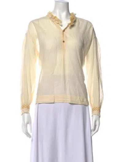 Pre-owned Forte Forte Long Sleeve Blouse In Neutrals