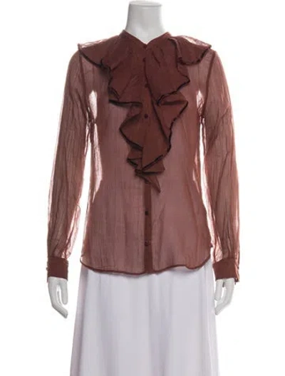 Pre-owned Forte Forte Long Sleeve Blouse In Orange