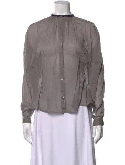 Pre-owned Forte Forte Long Sleeve Blouse W/ Tags In Grey