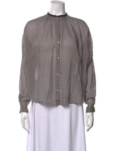 Pre-owned Forte Forte Long Sleeve Blouse W/ Tags In Grey