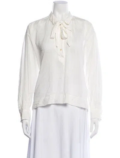 Pre-owned Forte Forte Long Sleeve Blouse In White