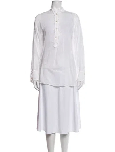Pre-owned Forte Forte Long Sleeve Blouse In White