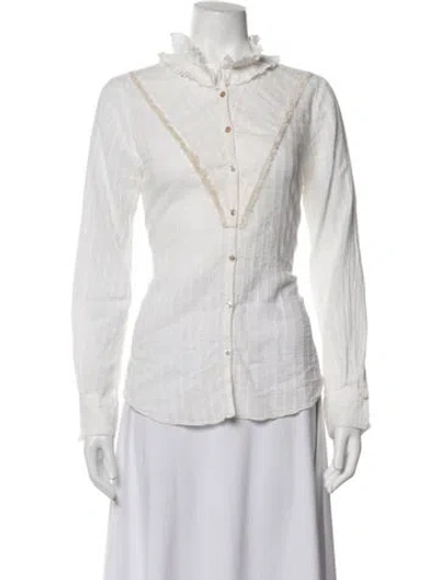 Pre-owned Forte Forte Long Sleeve Blouse In White