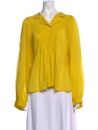 Pre-owned Forte Forte Long Sleeve Blouse In Yellow