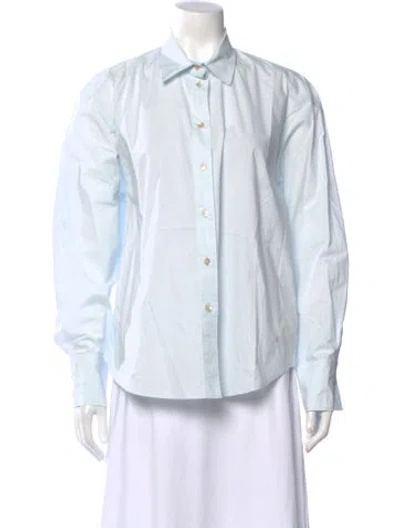 Pre-owned Forte Forte Long Sleeve Button-up Top In Blue