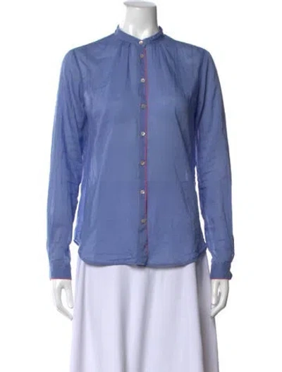 Pre-owned Forte Forte Long Sleeve Button-up Top In Blue