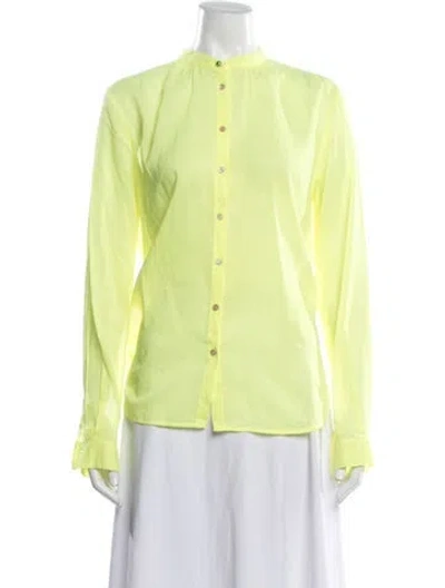 Pre-owned Forte Forte Long Sleeve Button-up Top In Green