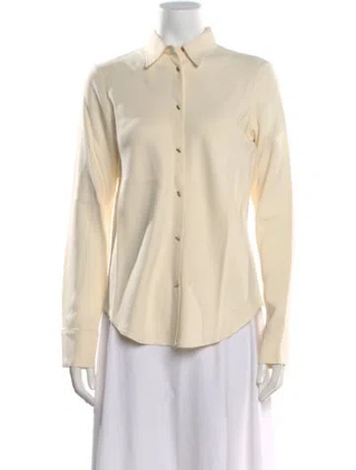 Pre-owned Forte Forte Long Sleeve Button-up Top In Neutral