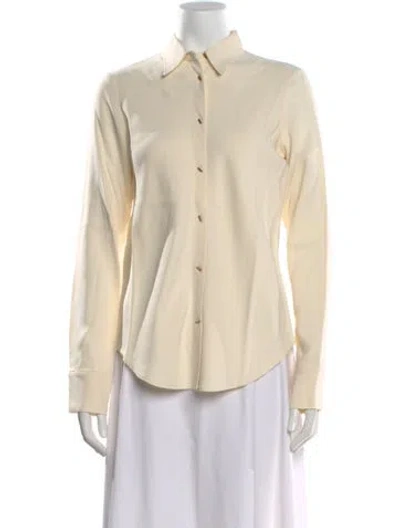 Pre-owned Forte Forte Long Sleeve Button-up Top In Neutral