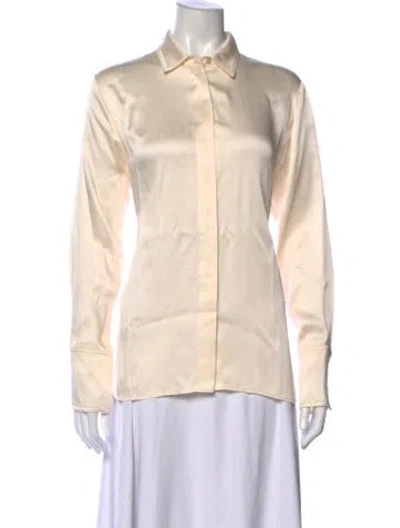 Pre-owned Forte Forte Long Sleeve Button-up Top In Neutral