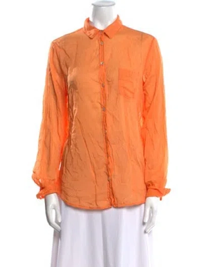 Pre-owned Forte Forte Long Sleeve Button-up Top In Orange