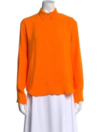 Pre-owned Forte Forte Long Sleeve Button-up Top In Orange