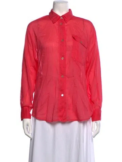 Pre-owned Forte Forte Long Sleeve Button-up Top In Pink
