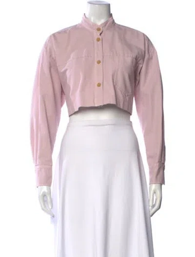 Pre-owned Forte Forte Long Sleeve Button-up Top In Pink