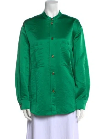 Pre-owned Forte Forte Long Sleeve Button-up Top W/ Tags In Green