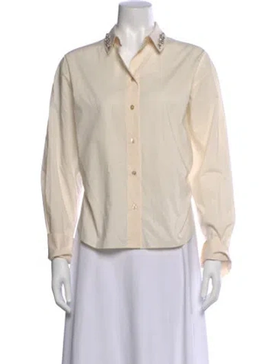 Pre-owned Forte Forte Long Sleeve Button-up Top W/ Tags In Neutral