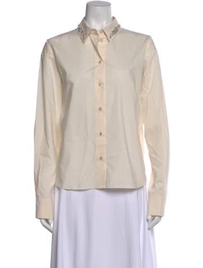 Pre-owned Forte Forte Long Sleeve Button-up Top W/ Tags In Neutral