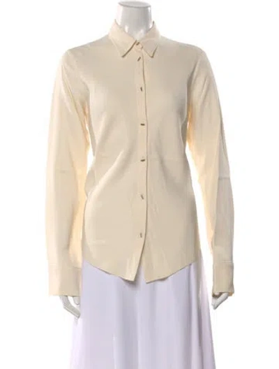 Pre-owned Forte Forte Long Sleeve Button-up Top W/ Tags In Neutral