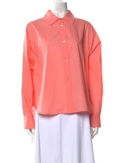 Pre-owned Forte Forte Long Sleeve Button-up Top W/ Tags In Pink