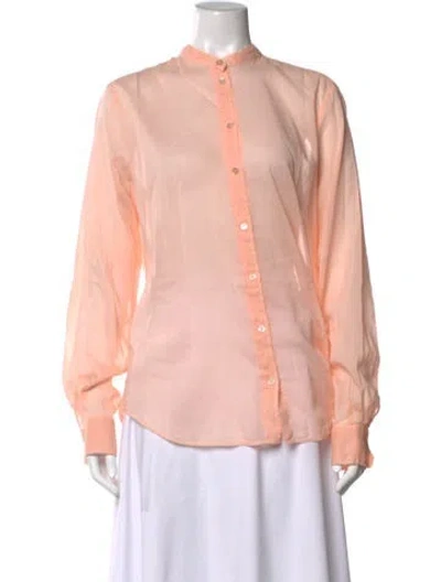 Pre-owned Forte Forte Long Sleeve Button-up Top W/ Tags In Pink