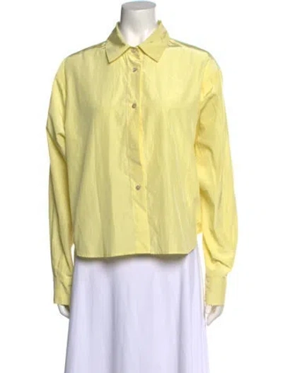 Pre-owned Forte Forte Long Sleeve Button-up Top In Yellow