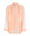 Forte Forte Pink Jacket With Classic Lapels And Patch Pockets On The Front In Semi-transparent Silk Woman In Pink