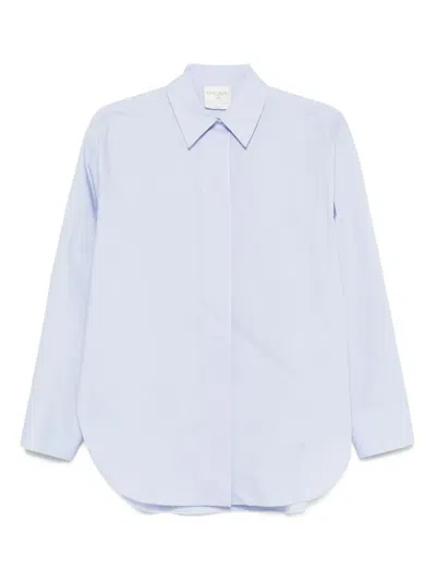 Forte Forte Long-sleeve Curved-hem Shirt In Blue