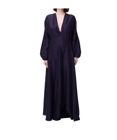 Forte Forte Long Sleeve Dress In Purple