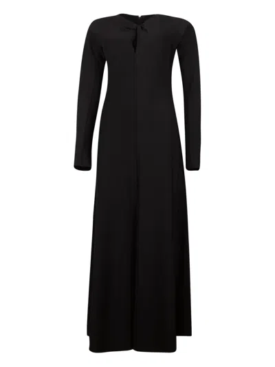 Forte Forte Long-sleeve Maxi Dress In Black
