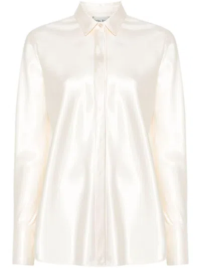 Forte Forte Long-sleeve Satin Shirt In Neutrals