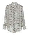 Forte Forte Silk Chiffon Shirt With Dune Lily Print In Gray